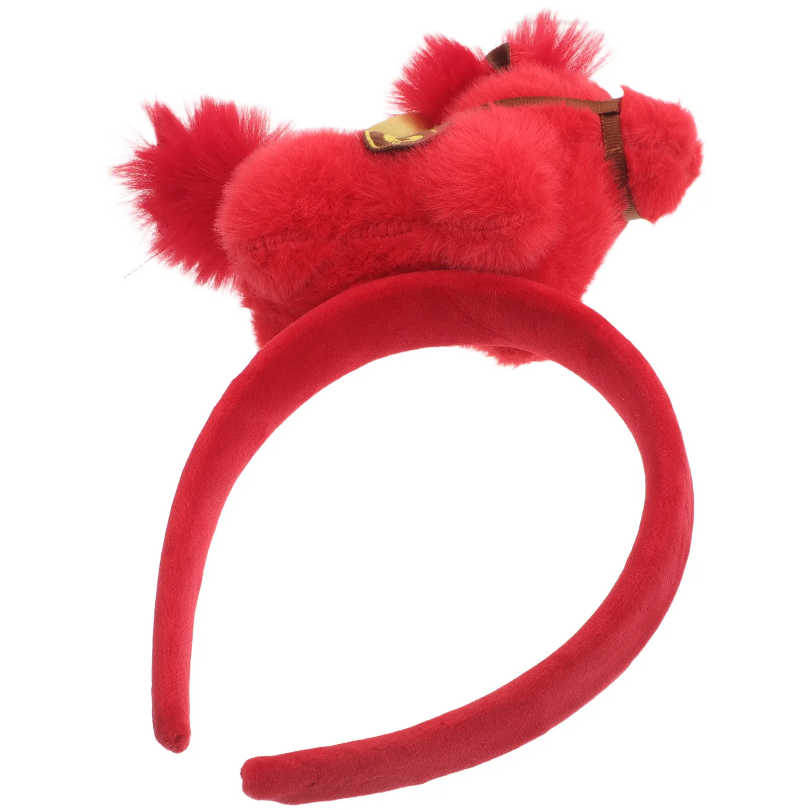 

2026 Chinese Year of Horse Headband - Lucky Feng Shui Horse Hair Hoop Gold Accent - Cute Animal Headband for Women Children