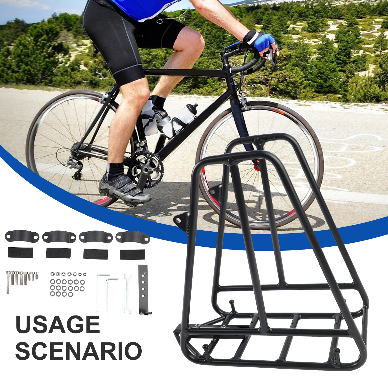 For Bike Commuting Aluminum Alloy Bike Rack Bike Backpack Rack High Load Capacity 4MM Steel Plate Fatigue Resistance