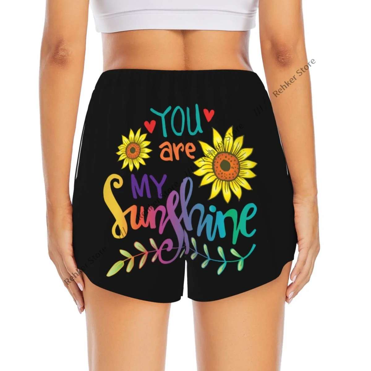 Damskie spodenki sportowe You Are My Sunshine Running Yoga Fitness Szybkoschnące badmintonowe treningowe z kieszenią