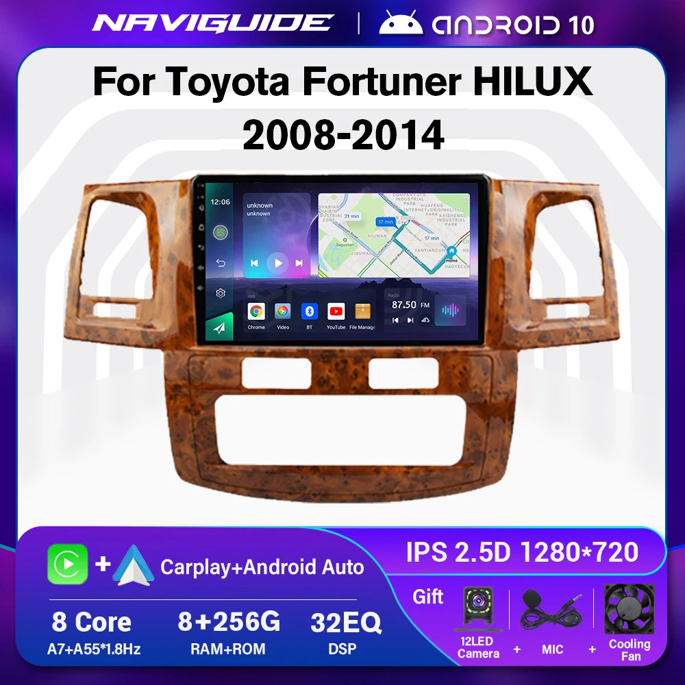 

Автомагнитола IDE A7 8 + 256G для Toyota Fortuner HILUX Revo Vigo AT MT 2008-2014, мультимедийный плеер для Carplay, GPS