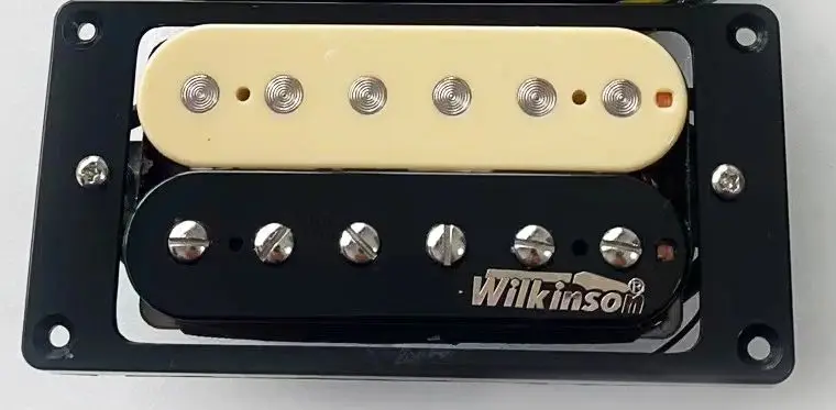 Wilkinson Ainico 5 SSH pickup set, SS yellow single coil, H zebra