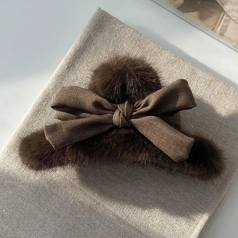 أرنب الفراء القوس مشبك شعر 13 سنتيمتر أنيقة أفخم مشبك شعر مخلب الكورية اضافية كبيرة تقليد الفراء أفخم القرش كليب إكسسوارات الشعر