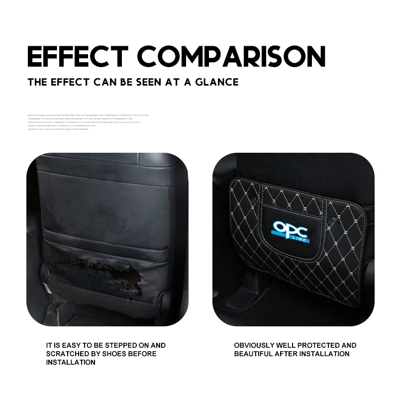 Car Seat Back Anti Kick Pad Leather Scratch Mat For Opel Opc Corsa Astra Insignia Vectra Zafira Meriva Mokka Grandland Vivaro - view 3