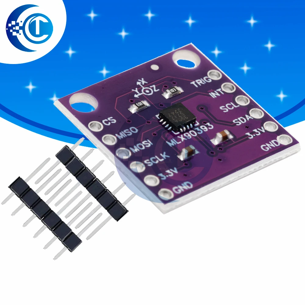 MLX90393 Drei digitale Hall-Sensoren, 3D-Positionssensor für die Messung der Winkelbewegung, kontaktlose Sensorplatine für Arduino.