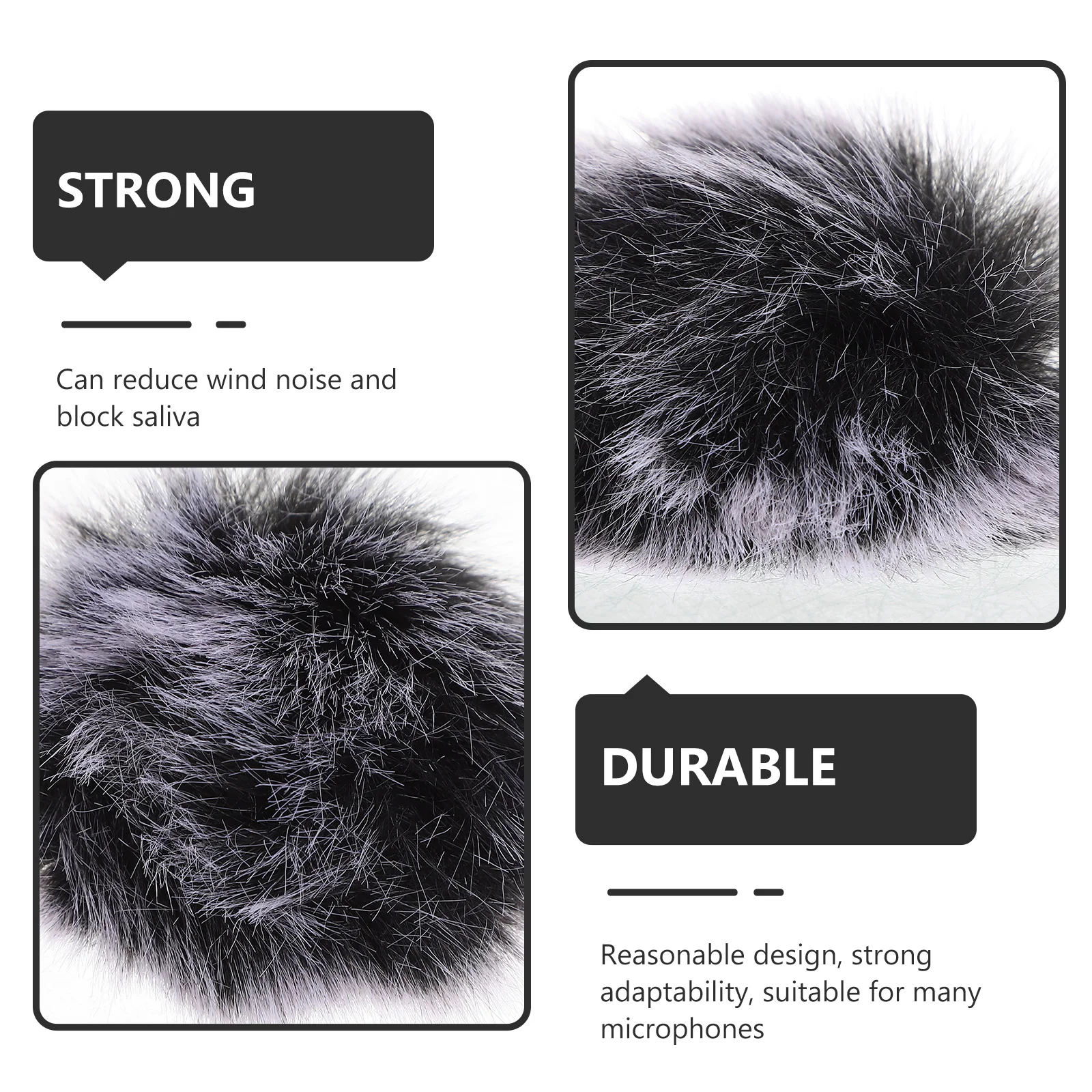 2 Pcs Microphone Windscreen Plush Covers for Anti-splash Windproof KTV Artificial Fur Sleeve Singing Accessories