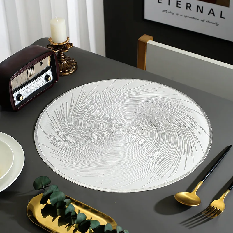 6/4pcs New PVC Waterproof Placemats Versatile Hotel Home Dining Table Insulation Mat Circular Dining Table Decor Mat Ins Coaster