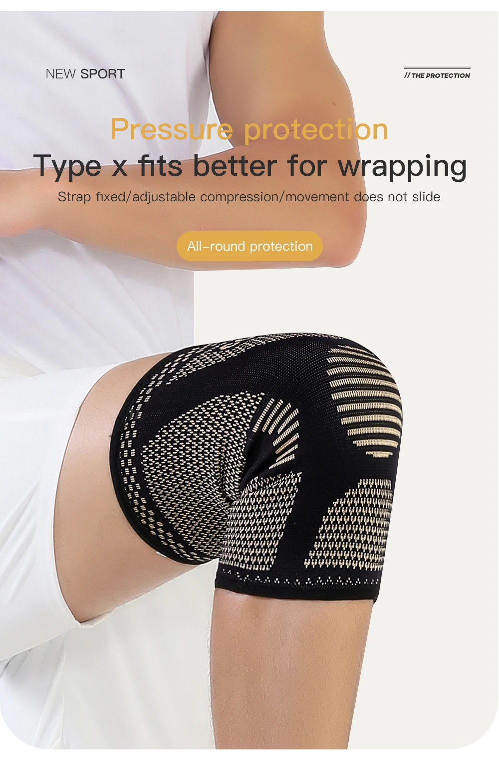 Kupfer-Kniebandage zur Linderung von Arthritisschmerzen – Kupfer-Kniehülle für Knieschmerzen, Kompressionshülle für Sport, Knieschmerzlinderung – Detail 6
