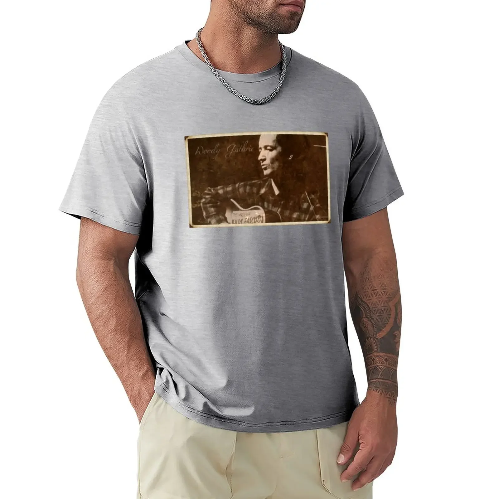 

Woody Guthrie T-Shirt oversizeds tees customs Men's t-shirts
