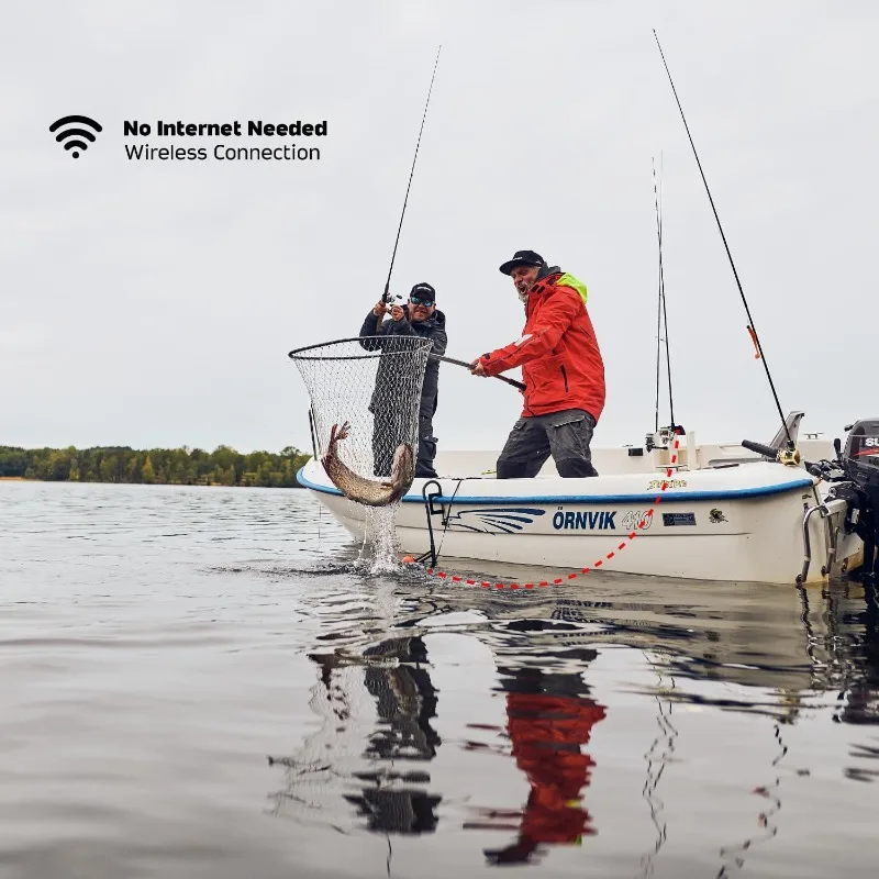 PRO+ 2 سونار - مكتشف الأسماك المحمول ومكتشف العمق لقوارب الكاياك والقوارب وصيد الأسماك على الجليد مع نظام تحديد المواقع العالمي (GPS) المدمج