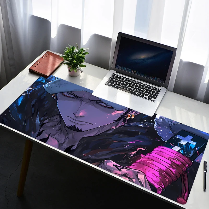 Mouse pad de borracha para laptop, tapete de mesa estendido para computador gamer, peça única, trafalgar law, mousepad, pc, acessórios para jogos, teclado