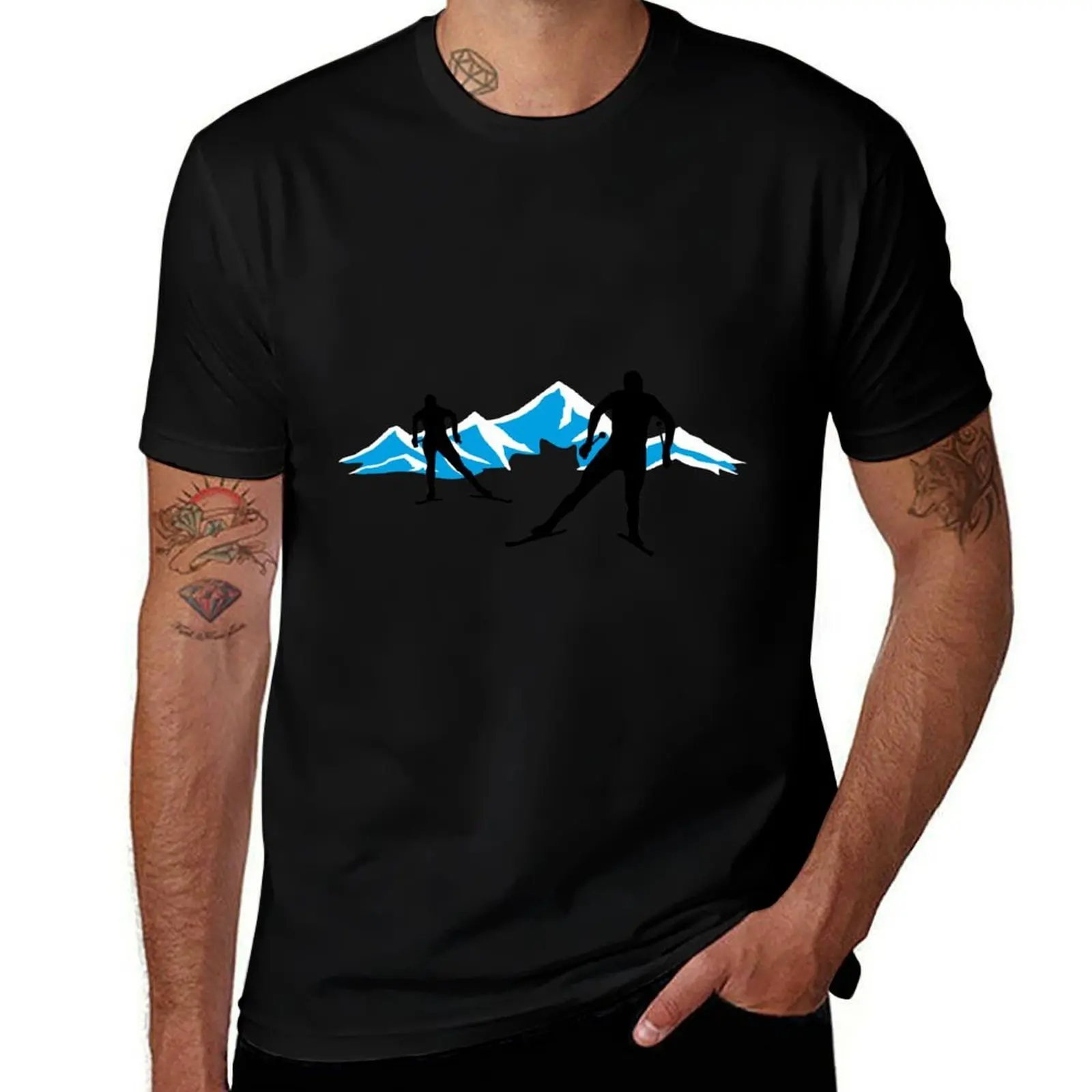 

Cross-country skiing, cross country skiing and mountains, cross country skiing T-Shirt tees new edition cotton t shirt men