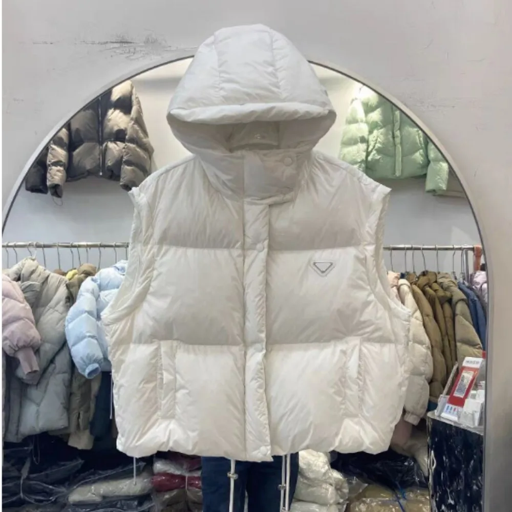 الخريف والشتاء المرأة أسفل سترة انفصال مزدوجة الأكمام مقنعين سترة موجة فضفاضة الترفيه 2025 جديد المرأة سترة معطف #5