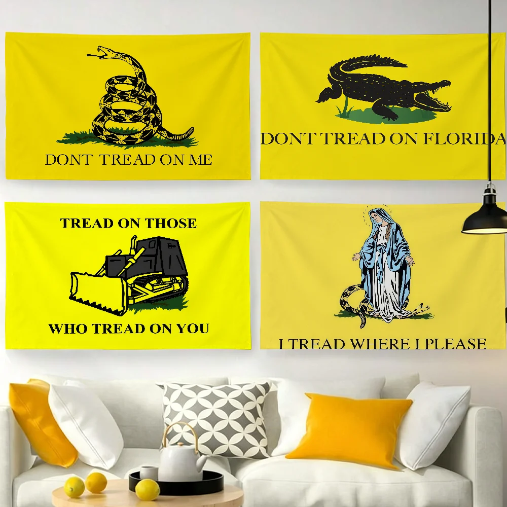 Art Don't Tread On Me Snake flag For Garden Party Living Room Home Wall Decor Banner Bedroom Outdoor Tapestry