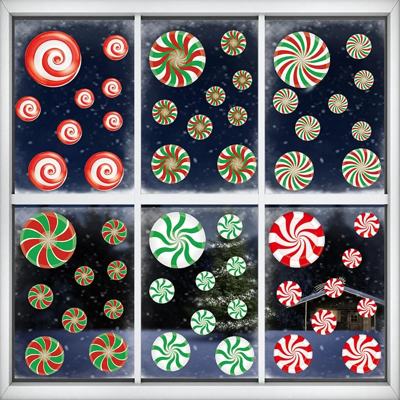 

Christmas Decorative Stickers Colored Candy Glass Window Stickers Window Arrangement Anti-Collision Stickers