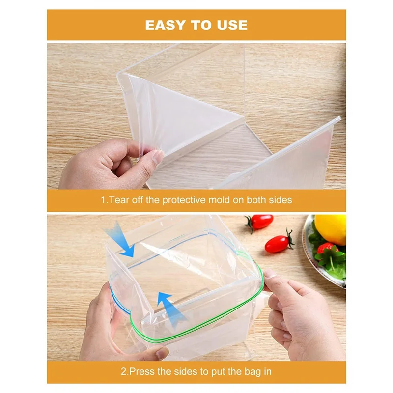 

2 Piece Zipper Closure Bag Holder Baggy Rack Holder For Food Prep Bag Hands-Free To Pour Leftovers L-AT64