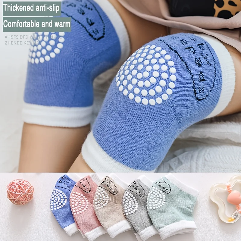 5 أزواج من وسادات الركبة، توزيع مضاد للانزلاق، جوارب للزحف والمشي، مجموعة وسادات للركبة بلون موحد
