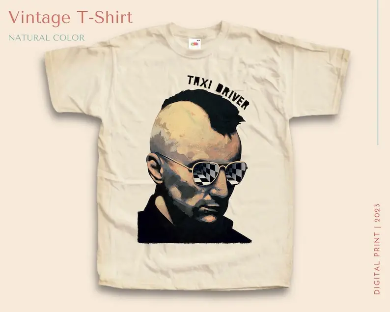 

Vintage TShirt Taxi Driver V1 NATURAL color Men Woman Unisex T-Shirt Digital Print Sizes