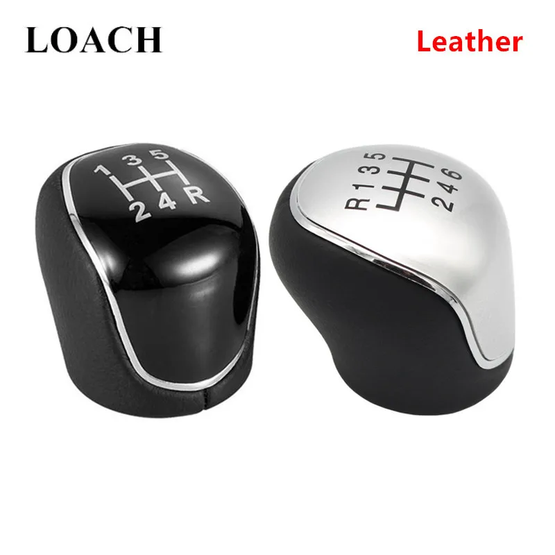 Leather 56 Speed MT Gear Shift Knob for Ford Focus mk2 mk3 Galaxy Mondeo mk4 IV Transit Connect Tourneo Custom Kuga C-max S-max