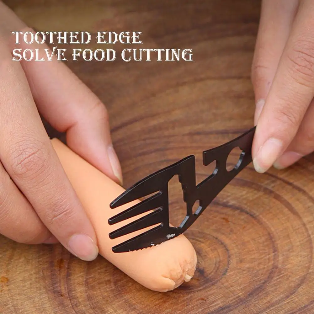 3-in-1 Stainless Steel Camping Spork Multi-tool Spoon Fork Bottle Can Opener Portable Lightweight Outdoor Cutlery