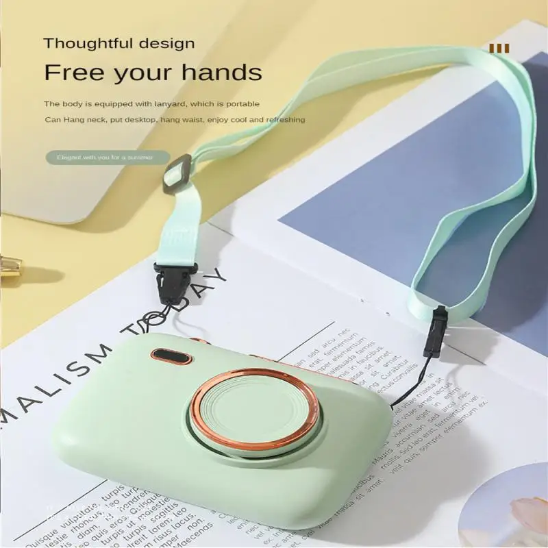 旅行用ミニストラップブレードレスカメラファン,ハンギングネックファン,シンプル,ポータブル,USB充電,小型,便利