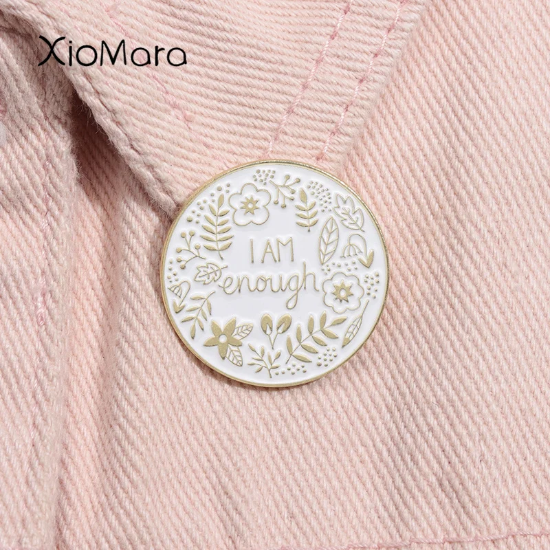 I Am Enough Enamel Pin Mental Health Awareness Self Care collectors Brooch Lapel Backpack Badge Jewelry Gift For Friends