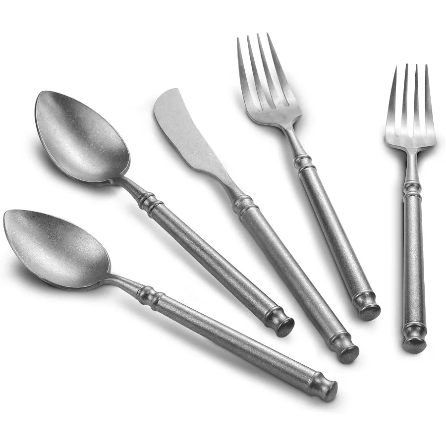 

Silverware Set Flatware Set 18 10 Stainless Steel Cutlery Set Matte Finished Vintage 20 Pieces Service for 4