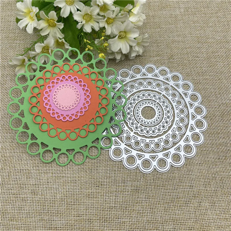 Round Lace background Metal Cutting Dies Stencils For DIY Scrapbooking Decorative Embossing Handcraft Template