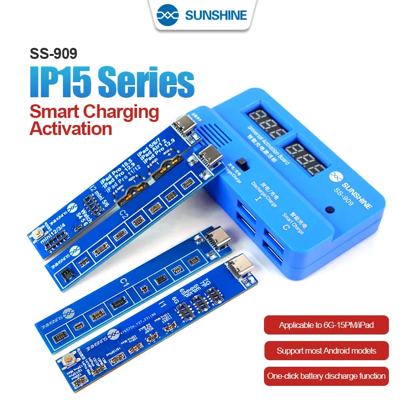 

SUNSHINE SS-909 V9 Universal Smart Battery Activation Board for Mobile Phone Repair Testing Fast Charging Activation Board Tool