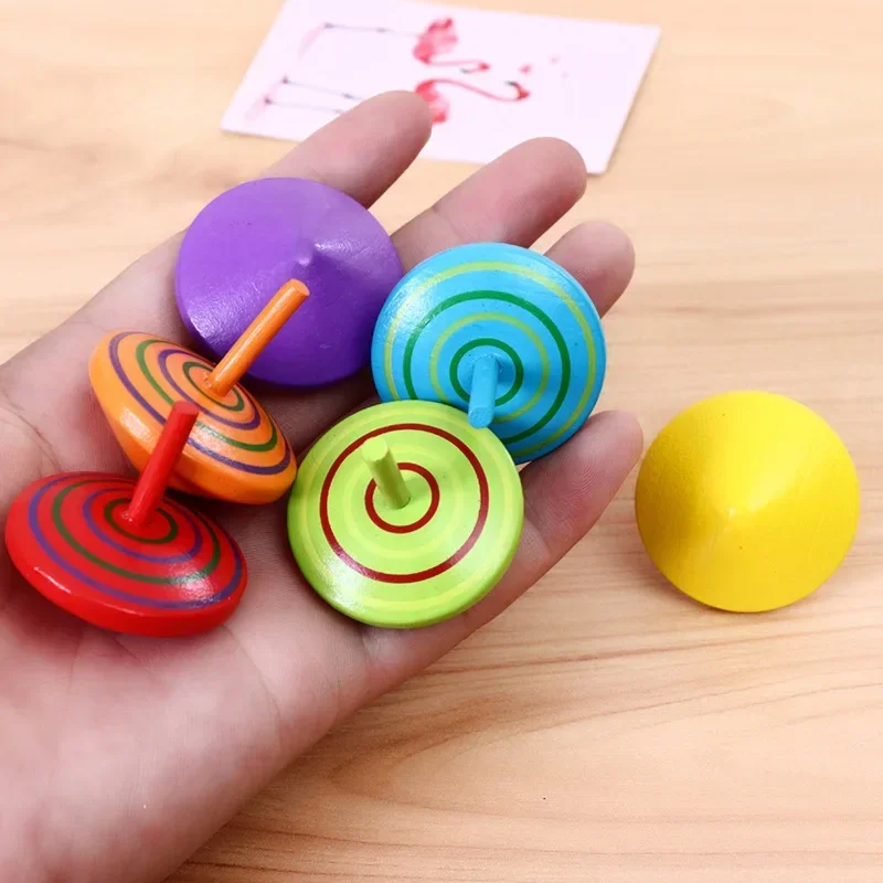 4Pcs Wooden Gyroscope Toy for Kids and Adults Enhance Balance Coordination Skills Relieve Stress