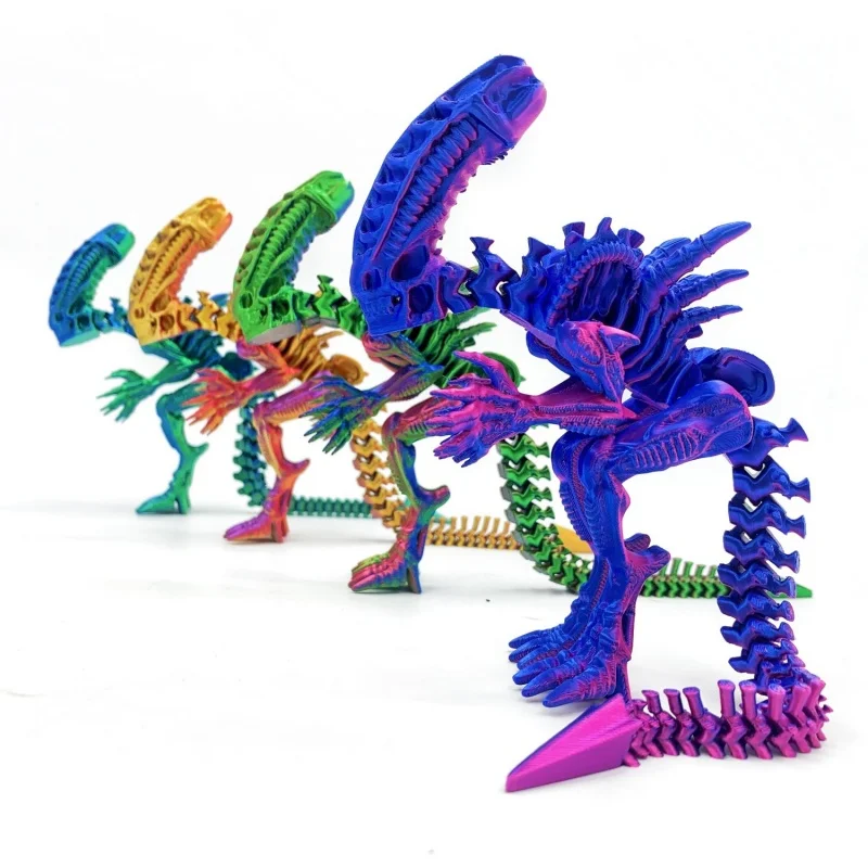 3Dprinted alien sculpture with a sci-fi feel, Multi-joint Movable Desktop Art Ornament ，Ideal Holiday Present For Adult And Kid