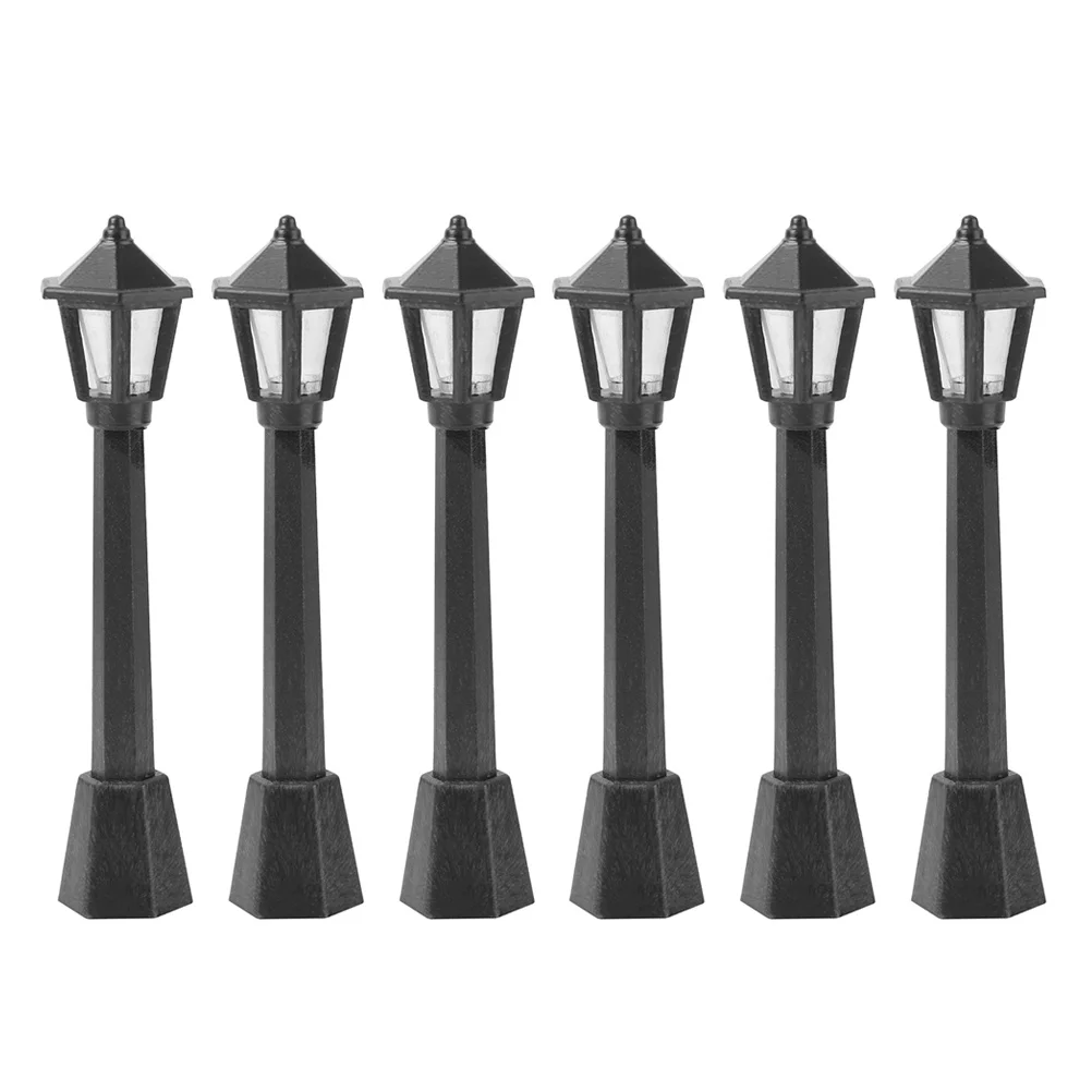 6 Pcs Model Floor Lamp Ornament Child Home Accessories Mini Street Light Decor Plastic Playing House