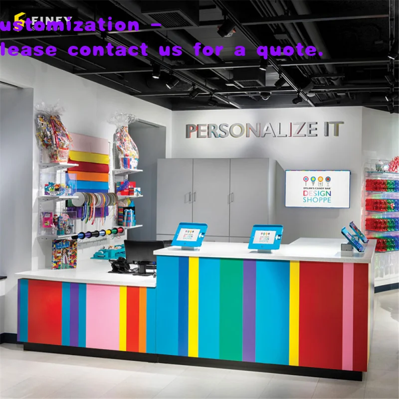 

custom.Modern Style Candy Store Interior Design Decorations Candy Kiosks Cash Counter Furniture Shelves Rack Candy Shop