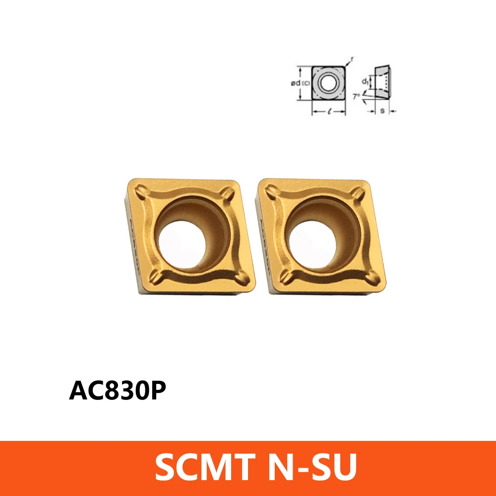 Original Carbide Inserts SCMT09T304N-SU SCMT09T308N-SU SCMT120408N-SU AC830P CNC Lathe Cutter Tools SCMT09T3 SCMT09T308 NSU SCMT