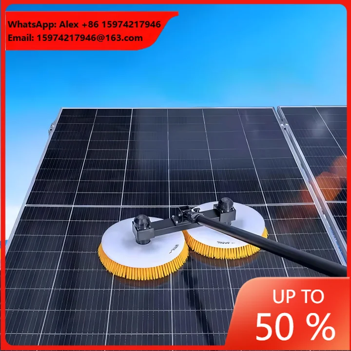 Zhenda Battery Version Rotary Brush Head For Solar Panel Cleaning Solar Panel Cleaning Brushes With 3.5 Meters Extendable Pole