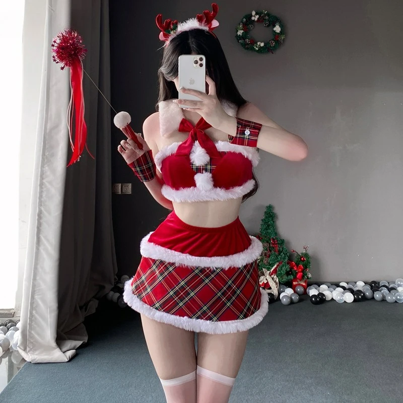 

New Christmas Elk Cute Cos Suit Japan And South Korea New Year's Uniform Sweet Anchor Performance Suit