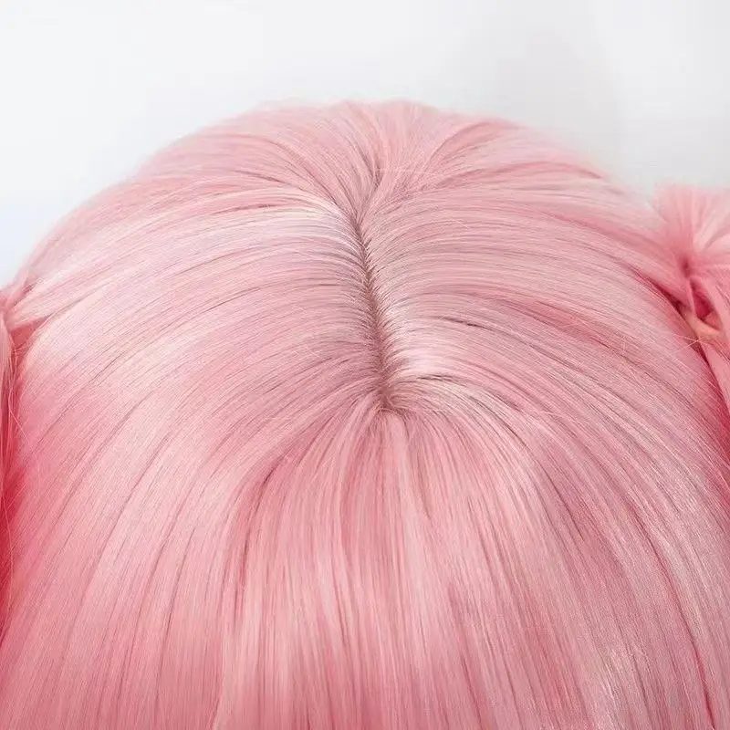 1 ذيل حصان وردي مزدوج فوضوي شعر مستقيم فتاة سحرية شياو يوان أنيمي شياو يوان يلعب شعر مستعار #5