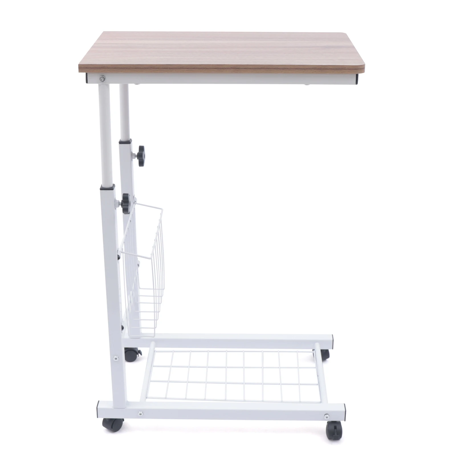 Mobile Sofa Side Table, Height Adjustable Rolling Bedside Table, Notebook Tablet Coffee Tray Portable Snack Table Hospital