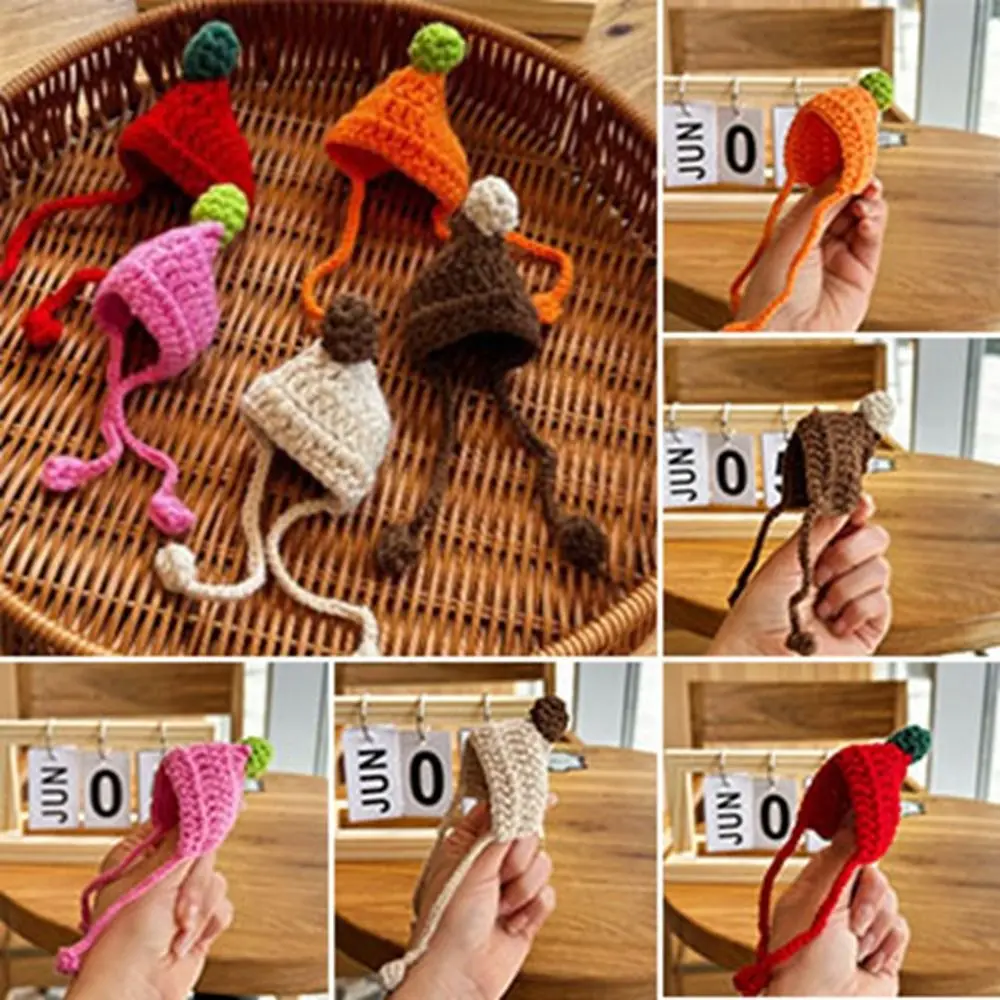 Hochwertige, modische Strickmütze, niedliche Mini-Tierpuppe, Bonbonfarben, DIY-Strickrock für 10 cm große Baumwollpuppen