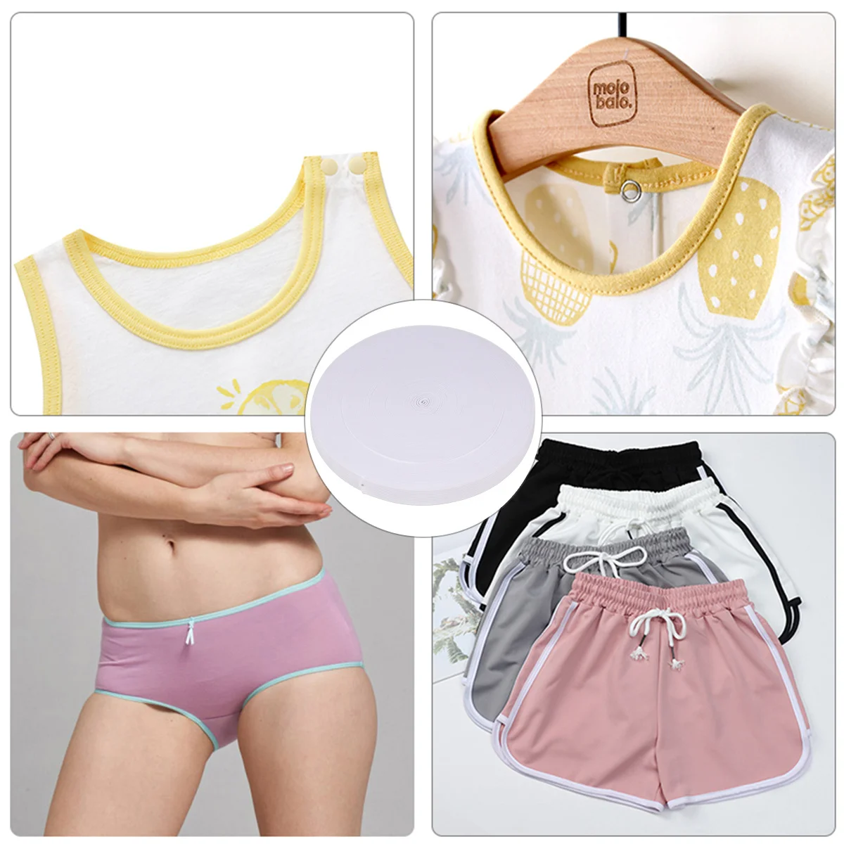 

1 Roll 40M Elastic Ribbon Band Stretchy Knit Spool For Diy Sewing Craft Costume Clothing Supplies Waistband Strap White