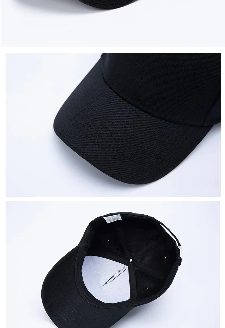 Personalisierte Herrenkappen, individuelle Baseballkappen, Damen-Tennis-Hüte, bedruckt oder mit gesticktem Logo oder Text, Freizeithüte, schwarze Kappen, Schirmmützen – Detail 12