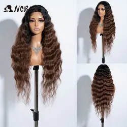 Noble Cosplay Synthetic Lace Wig 30-40 Inch Long Wavy Wig Ombre Blonde Wig Synthetic Hair Wig Wigs For Black Women Lace Wig