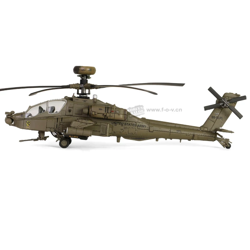 FOV 1:72 Scale US Army Long Bow Apache AH-64D Military Fighter Model Diecast Alloy Ornament Collection Souvenir Classic Toy Gift