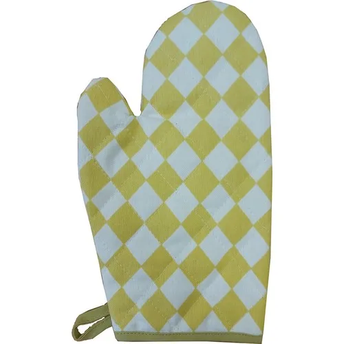 Ödel Home Duck Fabric Kitchen Eldiveniküçük Checkerboard Pattern F. Green