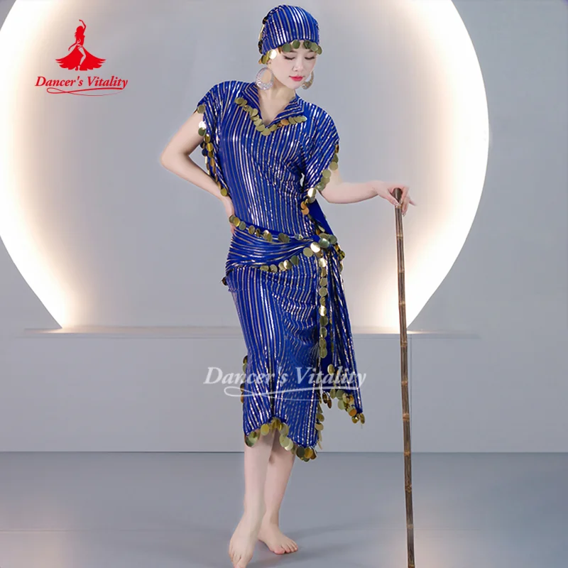 أزياء الرقص الشرقي للنساء شابي بلدي صيدي أداء زي الكبار ممارسة الرقص الشرقي الزي حيوية الراقصة #5