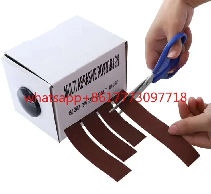 

Коробка для песчаной ленты со съемным рулоном наждачной ткани, рулон мягкой наждачной ткани, металлическое стекло сухого наземного цвета, деревообработка, наждачная бумага