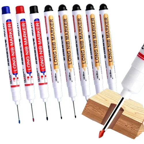 Długi Marker stalowniczy 1 szt. Do metalowego oleju wodoodporny cienka głowica rękodzieło z drewna przedłużony 20mm długi szal na głowę znacznik głębokiego otworu