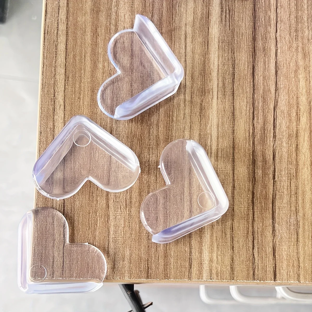 4 قطع - زاوية مضادة للتصادمات، زاوية شفافة، غطاء حماية زاوية طاولة الأمان، واقي زاوية من السيليكون الزجاجي #5