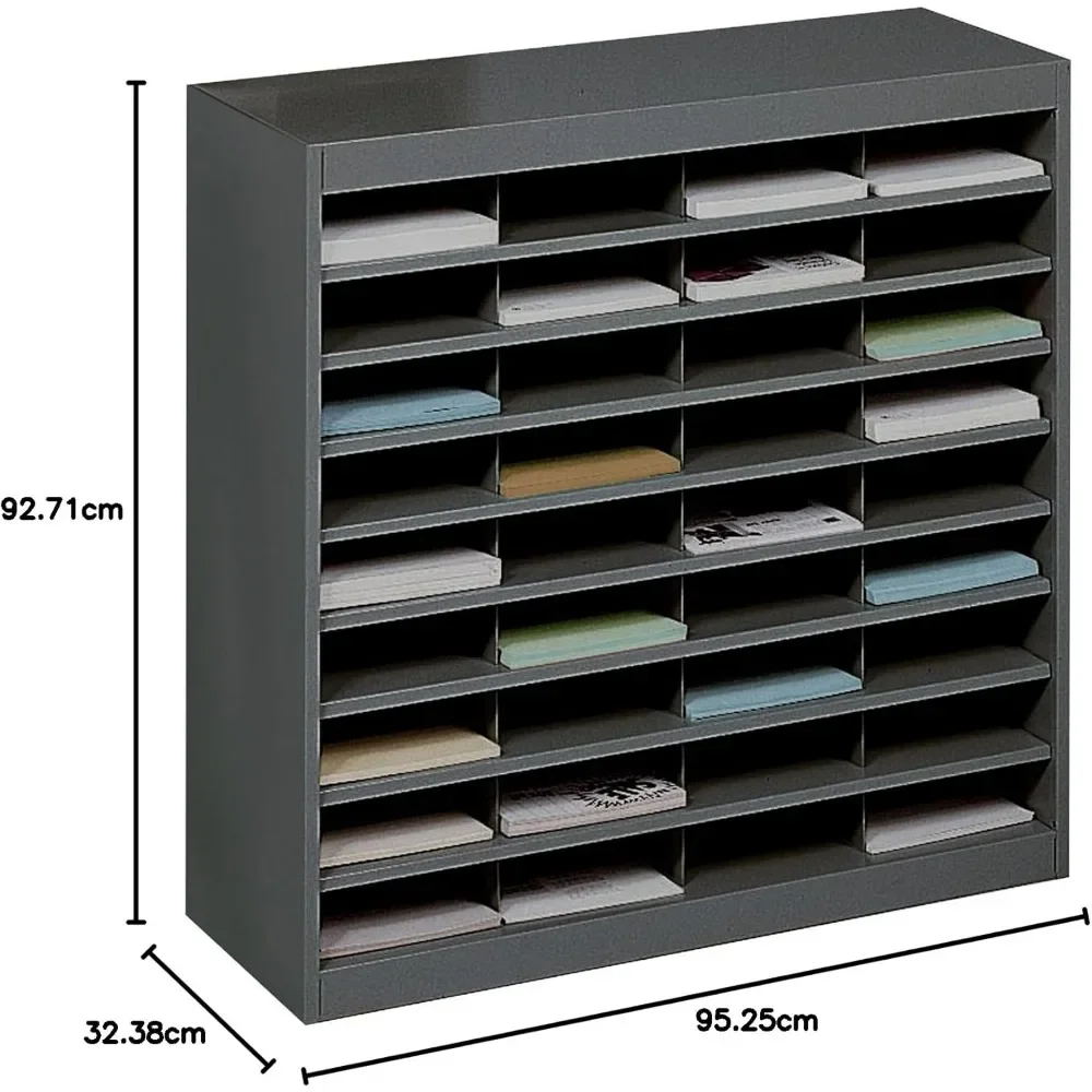 XMSJ Arquivo e Magazine Holder Mailbox, 36 compartimentos de tamanho carta, aço de grau comercial, Heavy Duty Construção