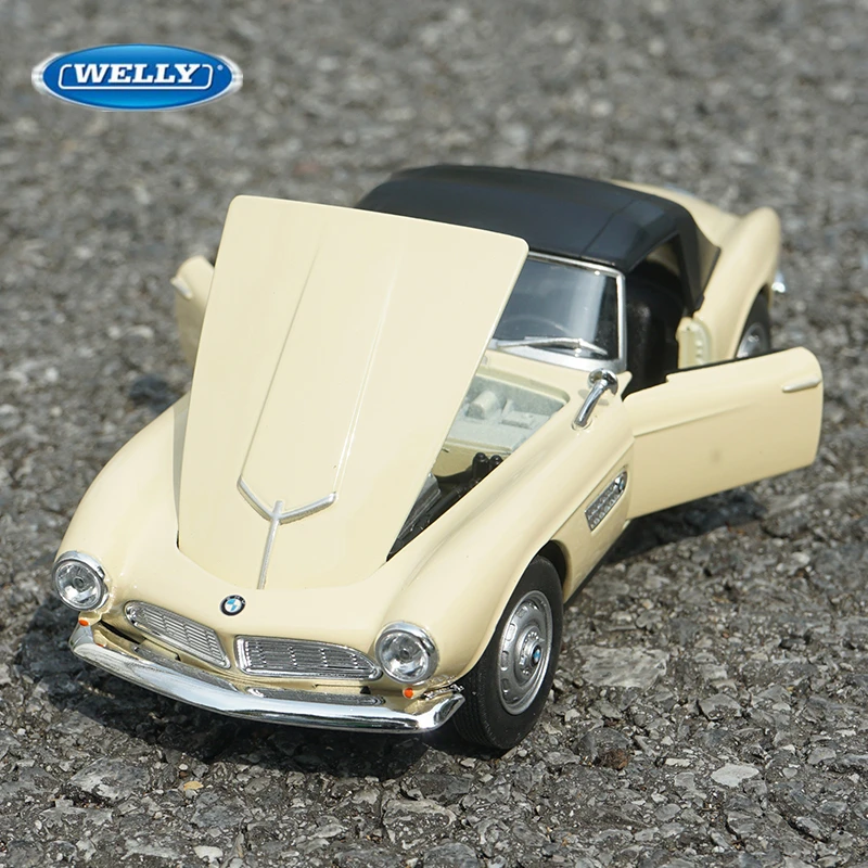 WELLY 1:24 BMW 507 Alloy Car Model Diecast Metal Classic Sports Car Vehicles Model High Simulation Collection Childrens Toy Gift