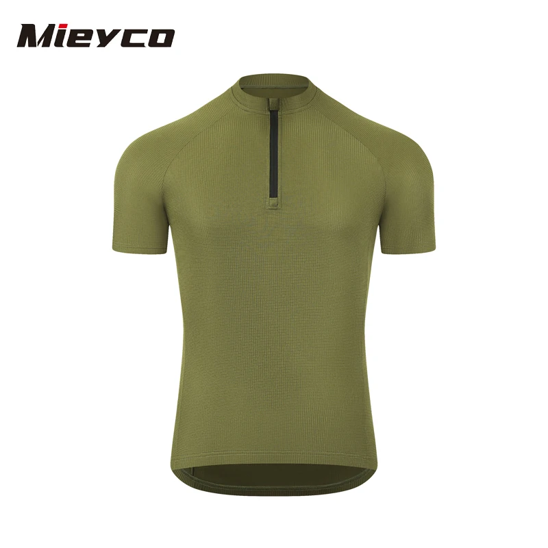 Mieyco Men Short Sleeve Cycling Jersey Moisture Wicking Breathable Quick Dry Cycling Shirt With 3 Rear Pockets MTB Road Bike